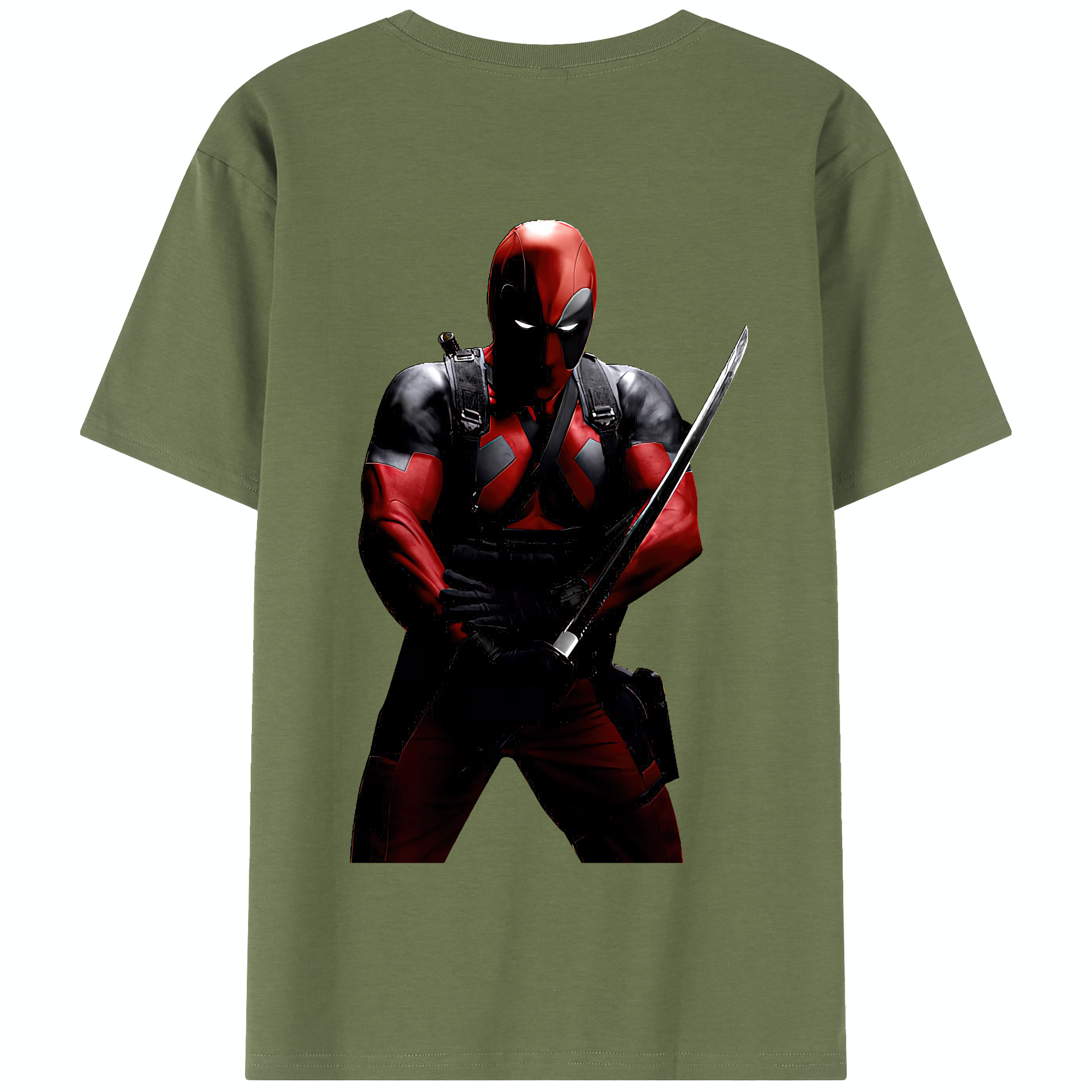 （画像用） Deadpool デッドプール 綿100％半袖Tシャツ（背面プリント）